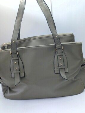 Classic Large Olive Sage Green Tote Shoulder Bag Lightweight w Ample Storage